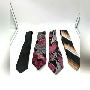 4 Black vintage ties Brittania for Meier & Frank and 417 by Van Heusen